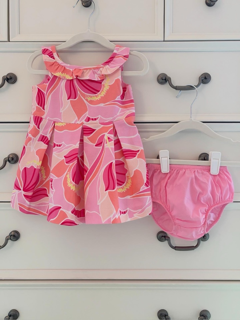❌SOLD❌ NWT Janie & Jack Baby Girl Sleeveless Peony Print Pique Dress 6-12 Months